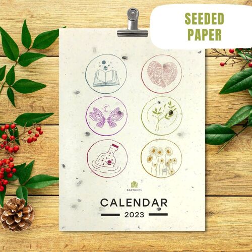 Handmade Tree Free Desktop Upcycled Calendars 2022 with Metal Clip, Counting Days