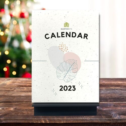 Handmade Tree Free Desktop Upcycled Calendars 2023 - Leaves Design