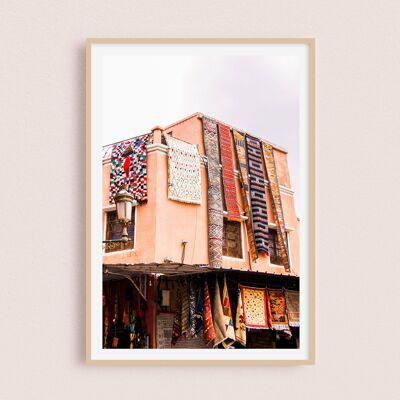 Póster / Fotografía - Alfombras bereberes | Marrakech Marruecos 30x40cm