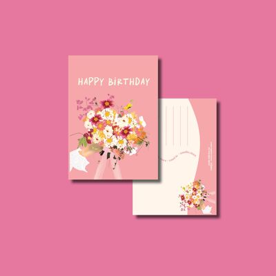 Carte de fleurs d'anniversaire en vrac