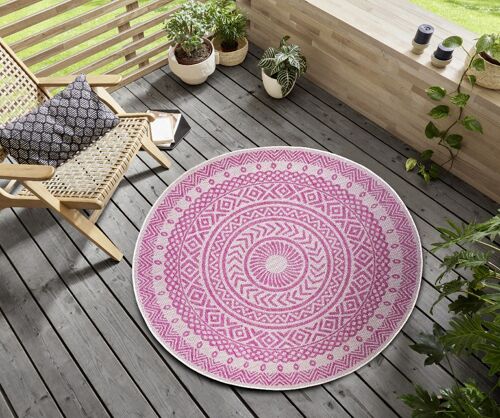 Design In- and Outdoor Carpet Giro Pink Cream