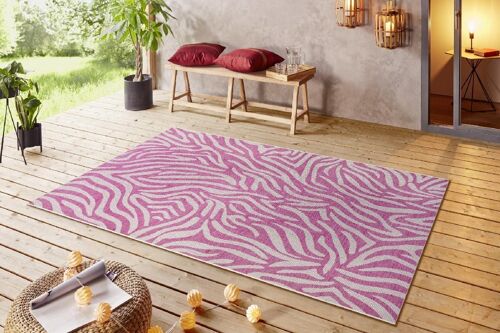 Design In- and Outdoor Carpet Cebra Pink Cream