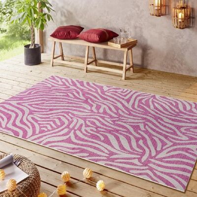 Design Indoor and Outdoor Carpet Cebra Pink Cream