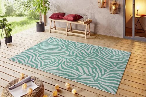 Design In- and Outdoor Carpet Cebra Sage green Cream