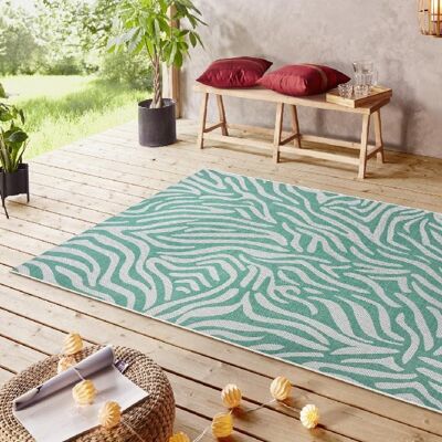 Design In- and Outdoor Carpet Cebra Sage green Cream