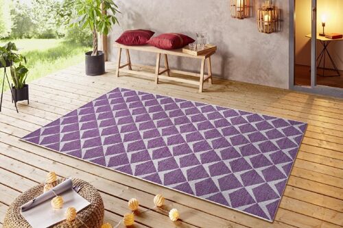 Design In- and Outdoor Carpet Escala Purple Violet Cream