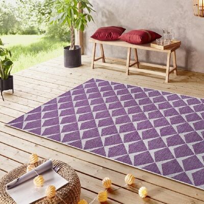 Design In- and Outdoor Carpet Escala Purple Violet Cream