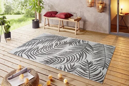 Design In- and Outdoor Carpet Palmera Black Cream