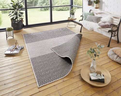 Reversible carpet Borneo Black Cream