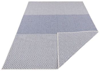 Tapis réversible Bornéo Bleu Crème 2