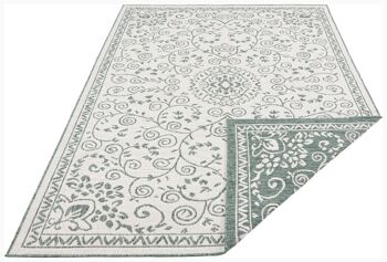 Tapis réversible Leyte vert crème 2