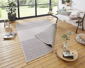 Tapis réversible Maui Gris Crème 1