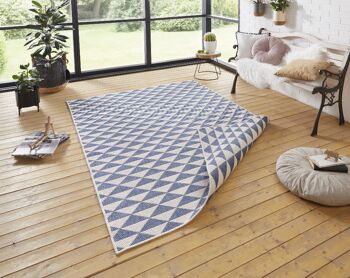 Tapis réversible Tahiti Bleu Crème 1