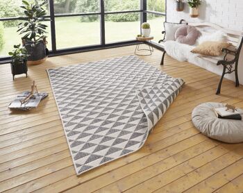 Tapis réversible Tahiti Gris Crème 1