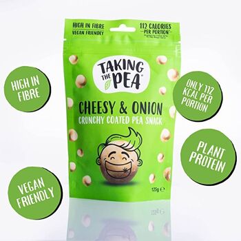 Cheesy & Onion - snacks de pois enrobés croquants - végétaliens - 7 x 125g 2