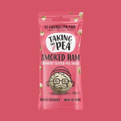 Smoked Ham - crunchy coated pea snacks - vegan friendly -  12 x 25g
