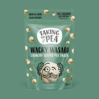 Wacky Wasabi - bocadillos de guisantes recubiertos crujientes - apto para veganos - 7 x 125 g