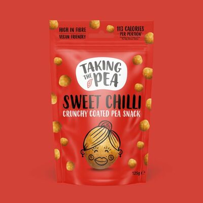 Sweet Chilli - crunchy coated pea snacks - vegan friendly - 7 x 125g