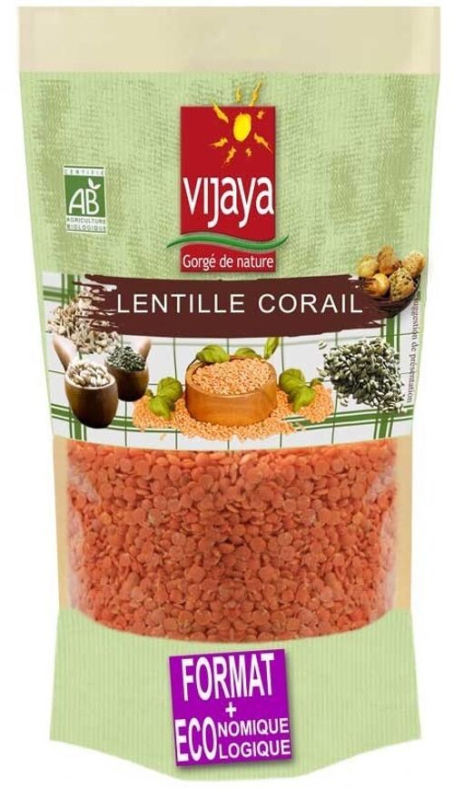 Lentille Corail - FRANCE - 1kg - Bio* (*Certifié Bio par FR-BIO-10)