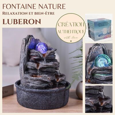 Fontaine d'Intérieur - Luberon - Ecoulement en Cascade - Lumière Led Colorée - Objet Déco - Idée Cadeau Moderne