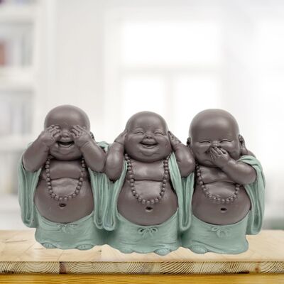 Estatuilla de 3 bonzos de sabiduría – Decoración Zen y Feng Shui – Para crear un ambiente relajante y espiritual – Idea de regalo de la suerte