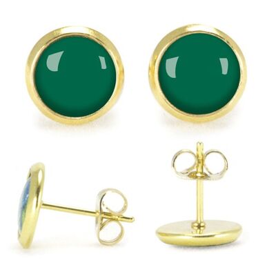 Gold surgical stainless steel stud earrings - Flash Sapin