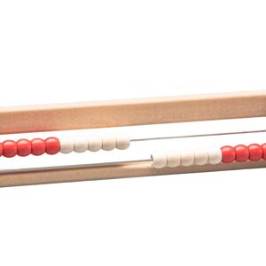 Cadre de la calculatrice pour les nombres de 20 rouge/blanc | Règle à calcul pour cadre de comptage RE-Wood® Abacus