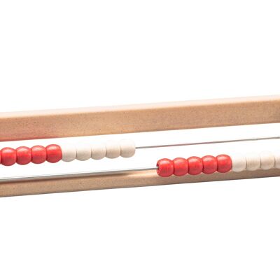 Cornice calcolatrice per numeri da 20 rosso/bianco | RE-Wood® regolo calcolatore a cornice conta pallottoliere
