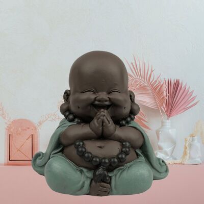 Mini estatuilla de Buda sonriente trae buena suerte – Decoración Zen y Feng Shui – Para crear un ambiente relajante y espiritual – Idea de regalo original