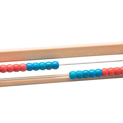 Cadre de calcul pour 20 chiffres rouge/bleu | Règle à calcul pour cadre de comptage RE-Wood® Abacus