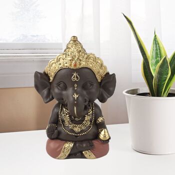 Statuette Ganesh 3 – Porte Bonheur - Décoration Zen et Feng Shui – Pour Créer une Ambiance Relaxante et Spirituelle – Idée Cadeau 1