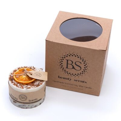 Small Lime & Cinnamon Scented Soy Candle With Shredded Cinnanon box of 6