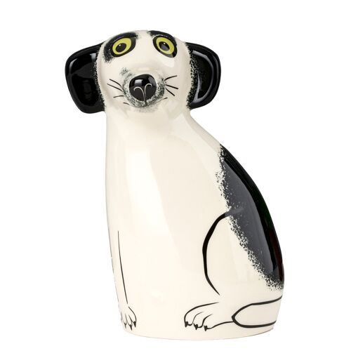 Handmade Ceramic Black and White Dog Money Box