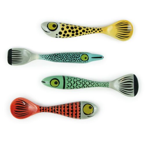 Handmade Ceramic Fish Spoons box of four