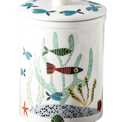 Barattolo per la conservazione del pesce in ceramica fatto a mano