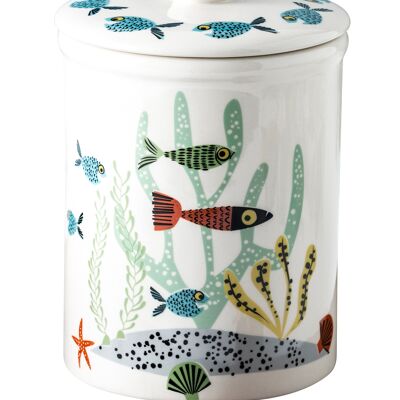Handgemachte Fisch-Aufbewahrungsdose aus Keramik