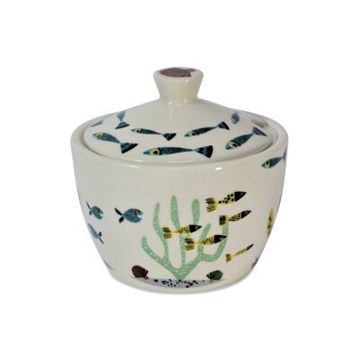 Handmade Ceramic Fish Sugar Pot with Lid