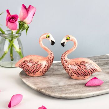 Salières et poivrières Flamingo en céramique faites à la main 3
