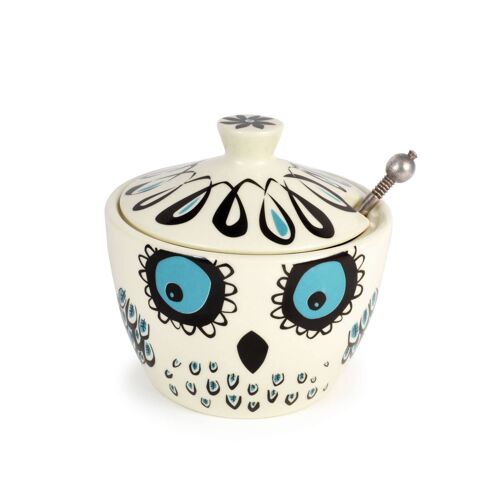 Handmade Ceramic Owl Sugar Pot with Lid