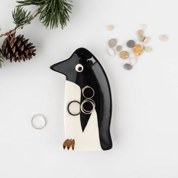 Plat à bibelots pingouin en céramique fait à la main 2