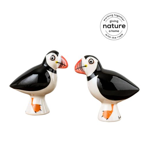 Handmade Ceramic Puffin Salt and Pepper Shakers