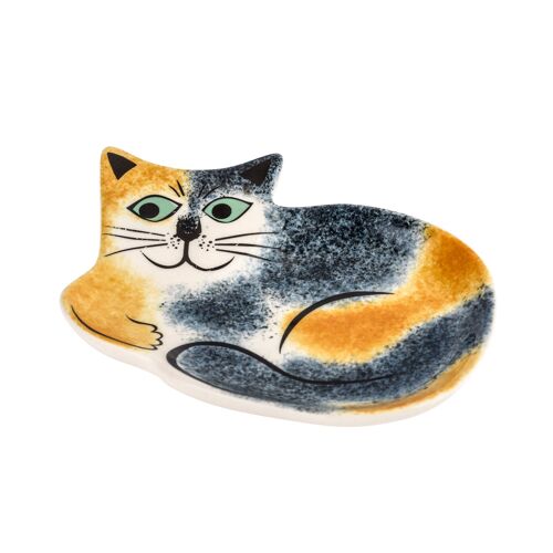 Handmade Ceramic Tortoiseshell Cat Trinket Dish