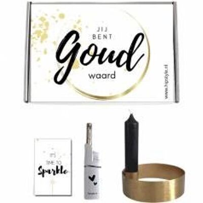 Candle gift package - You are worth gold - Sparkles