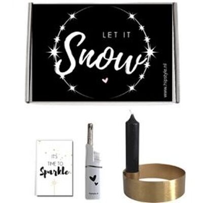 Paquete de regalo de velas-Let it Snow-sparkles