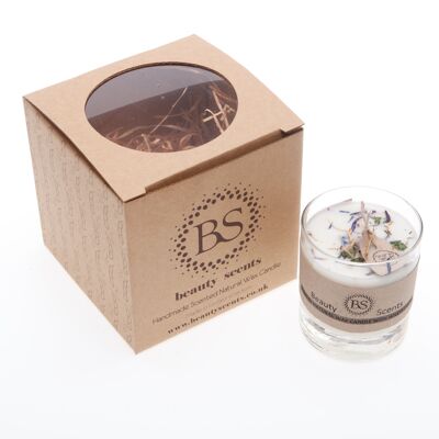 Small Melon Scented Soy Candle With Wild Flowers In Glass Container box of 6