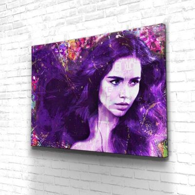 Tableau Purple Color Hair - 40 x 30 - Toile sur châssis - Sans cadre