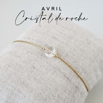 Bracelet pierre de naissance du mois de Avril : Cristal de Roche 1
