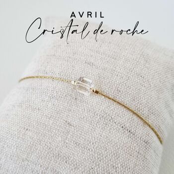 Bracelet pierre de naissance du mois d'Avril : Cristal de Roche 1