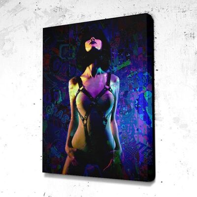 Tableau Pop Girl - 60 x 40 - Plexiglas - Cadre noir