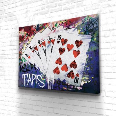 Tableau Poker All In Tapis - 60 x 40 - Plexiglas - Cadre noir